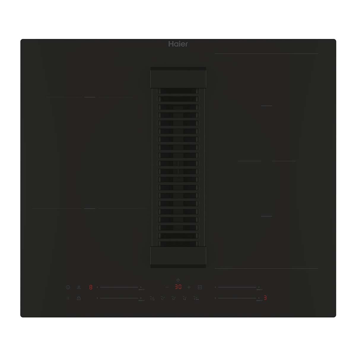 Imagem 0 de Placa de Indução com Exaustor Integrado Haier I-Dual Series 6 HAIH6IEMCF de 4 Zonas e de 59 cm - Preto