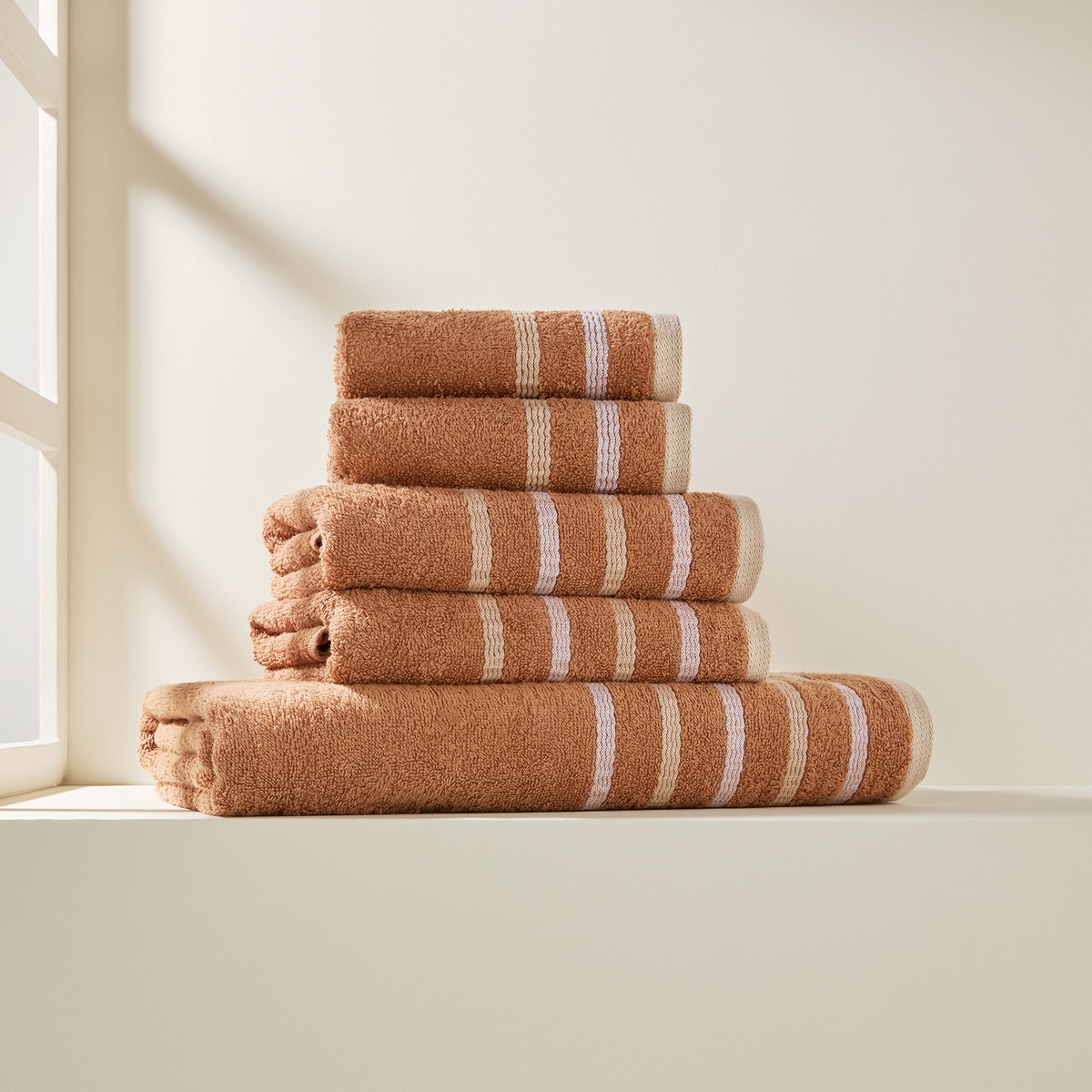 Conjunto de 5 Toalhas de Algodão Brisse 24 - 450 g/m2 Cobre-1