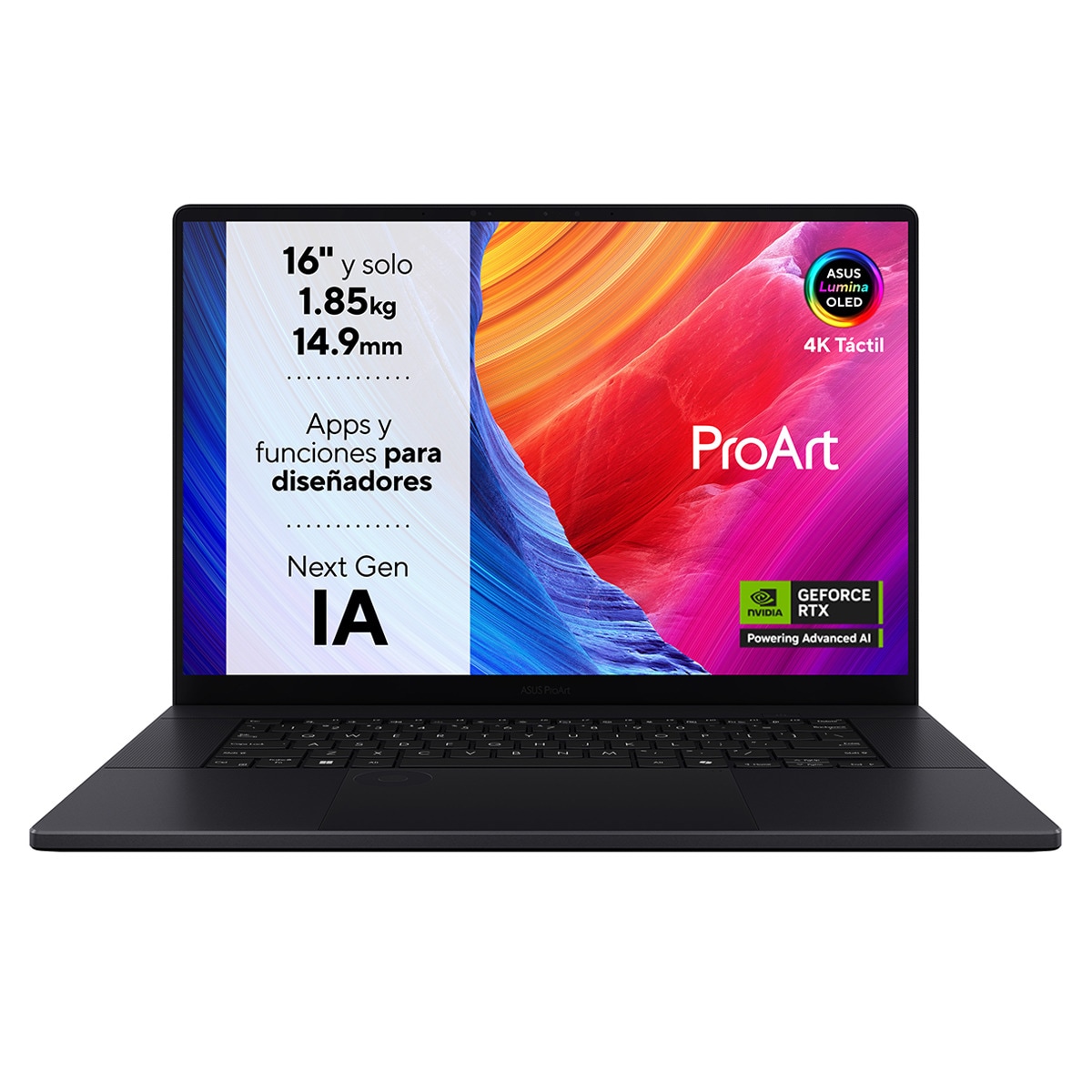 Portátil ASUS ProArt P16 OLED H7606WI-ME024W, Ryzen AI9 HX 370, 32GB, 1TB SSD, GeForce RTX 4070 8GB, 16", W11 Negro-1