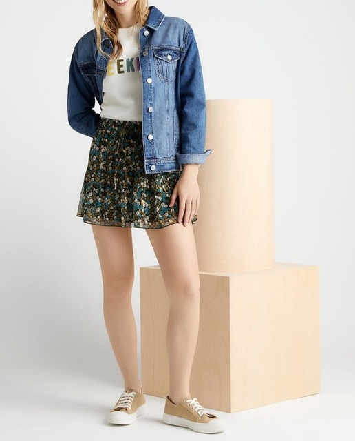 Imagen 0 de Falda chifón corta con volante