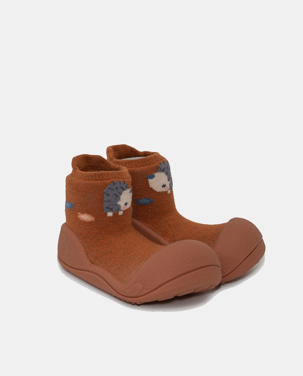 Botas de Tricot de Bebé Castanho-2