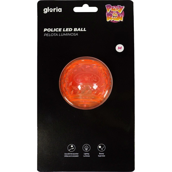 pelota para perros luminosa color naranja led Play and Run 6,35 cm 1 unidad