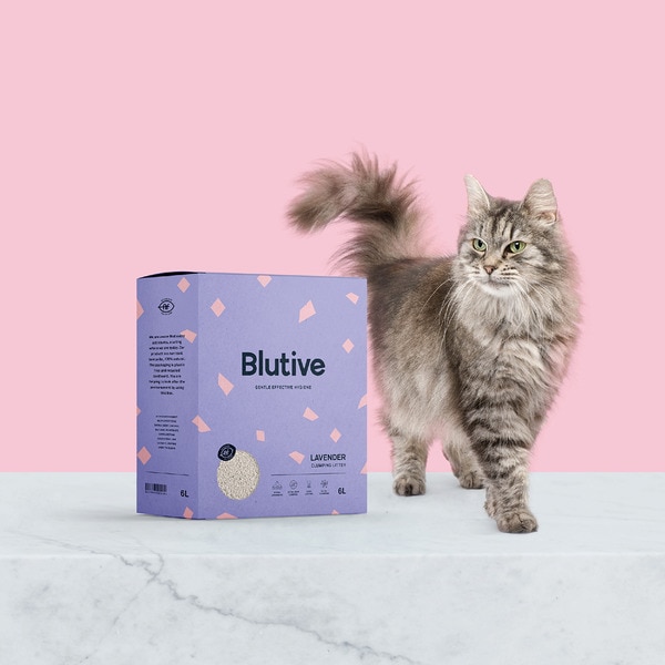 Blutive ultra-clumping bed for cats lavender scent container 6 l
