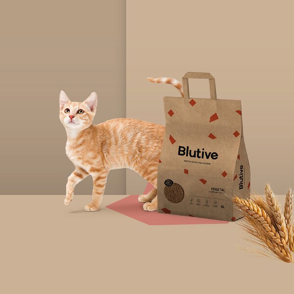 lecho ultra aglomerante Blutive para gatos vegetal bolsa 6 l