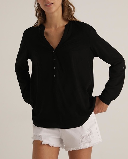 Imagen 0 de Blusa de mujer manga larga monocolor