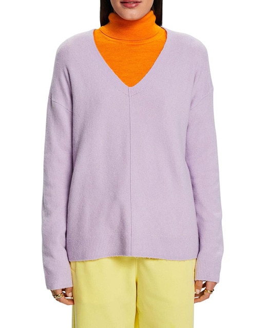 Imagen 0 de Jersey de mujer cuello pico con lana