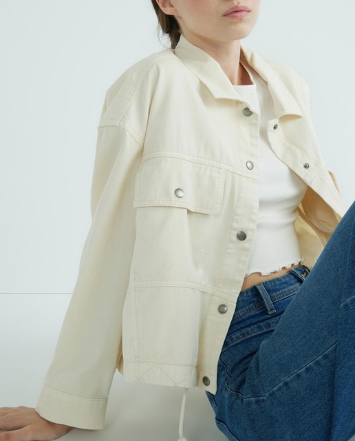 Imagen 0 de Chaqueta corta de mujer estilo cargo algodón