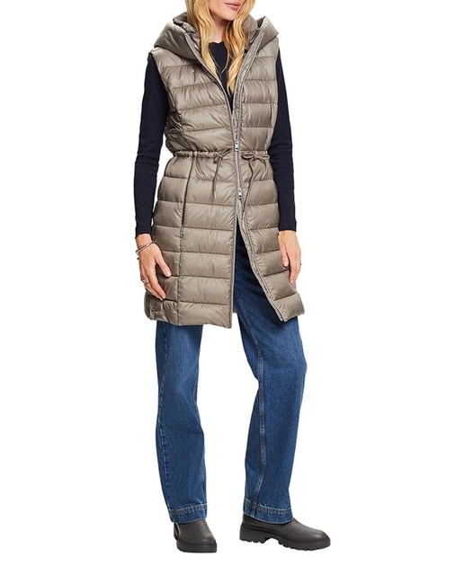 Imagen 0 de Chaleco largo de mujer acolchado con capucha