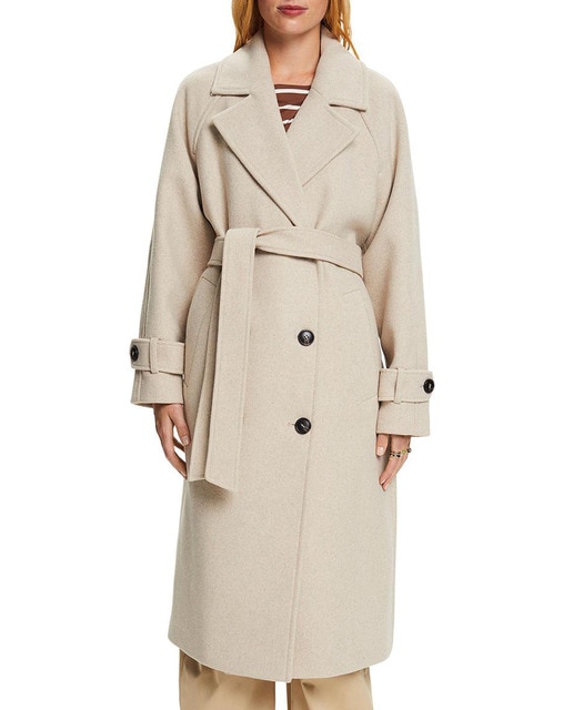 Imagen 0 de Abrigo largo de paño de mujer tipo gabardina