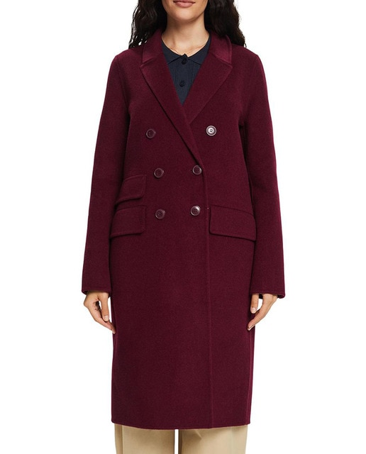 Imagen 0 de Abrigo largo de paño estructura de mujer con lana