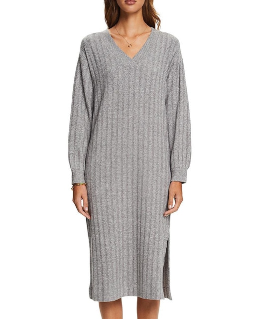 Imagen 0 de Vestido loose fit midi de punto canalé