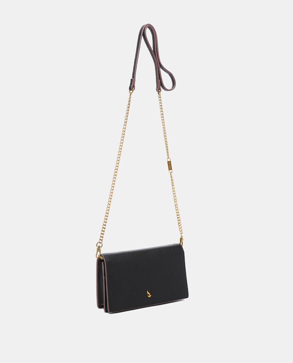Mala a Tiracolo Mini com Aba Preto-2