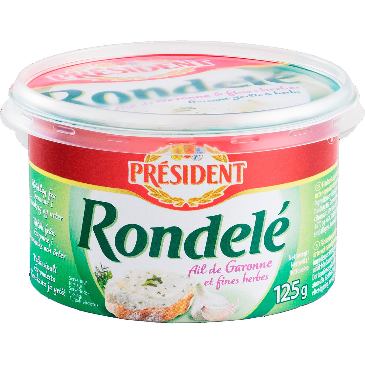 Queijo Creme Rondelé com Alho e Ervas Finas embalagem 125 g