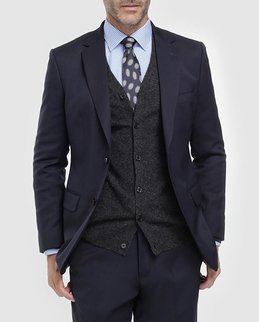 Imagen 0 de Chaqueta de traje separate de hombre regular liso azul
