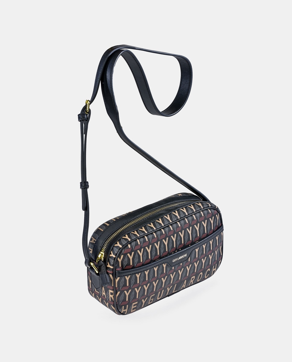 Mala a Tiracolo Estampada em Lona - Azul Multicolor-3