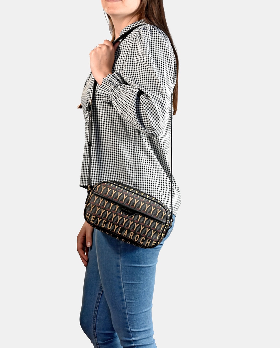 Mala a Tiracolo Estampada em Lona - Azul Multicolor-2