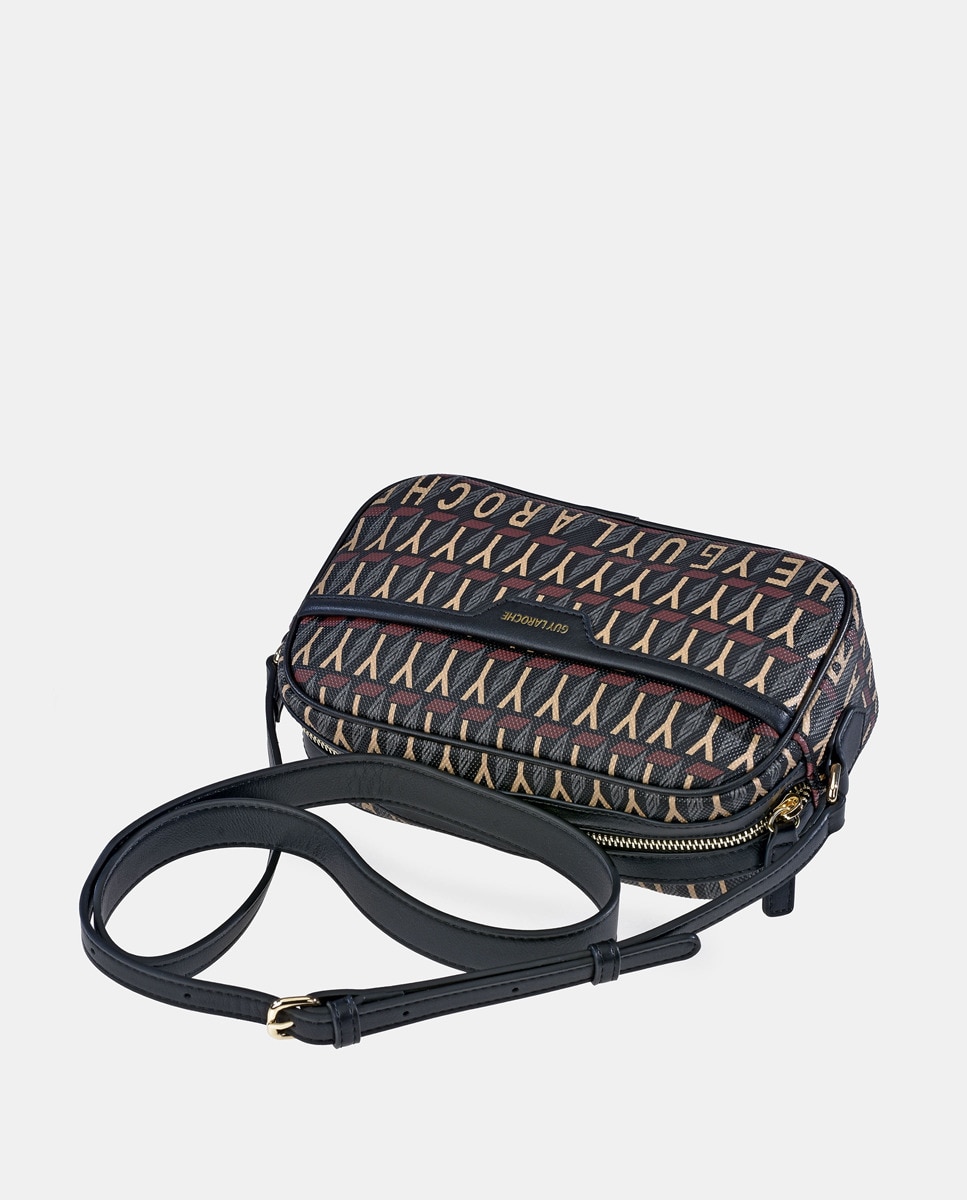 Mala a Tiracolo Estampada em Lona - Azul Multicolor-4