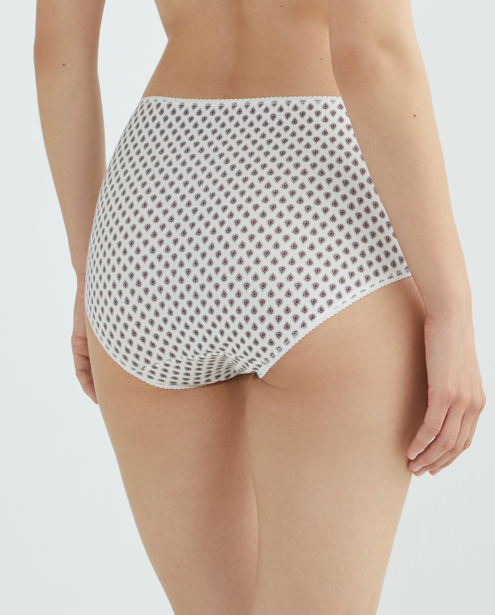 Pack 5 bragas altas estampadas algodón Lila-2