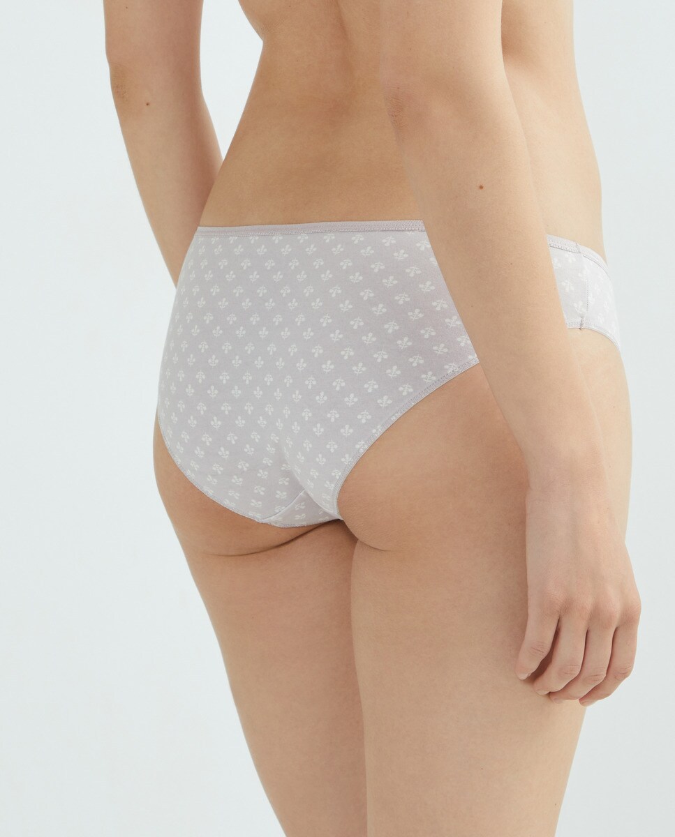 Pack 5 braga bikini algodón estampadas Morado-2