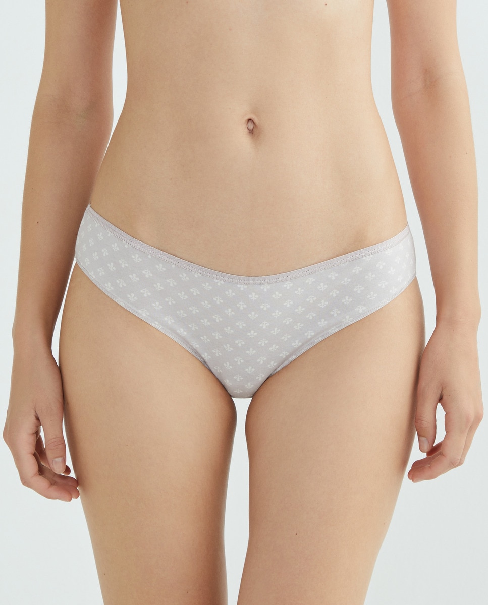 Pack 5 braga bikini algodón estampadas Morado-1