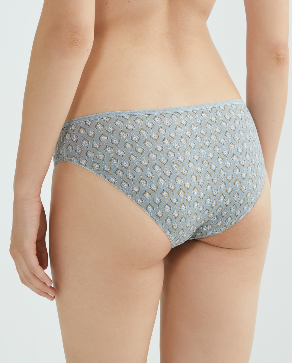 Pack 5 braga bikini algodón estampadas Verde Agua-2