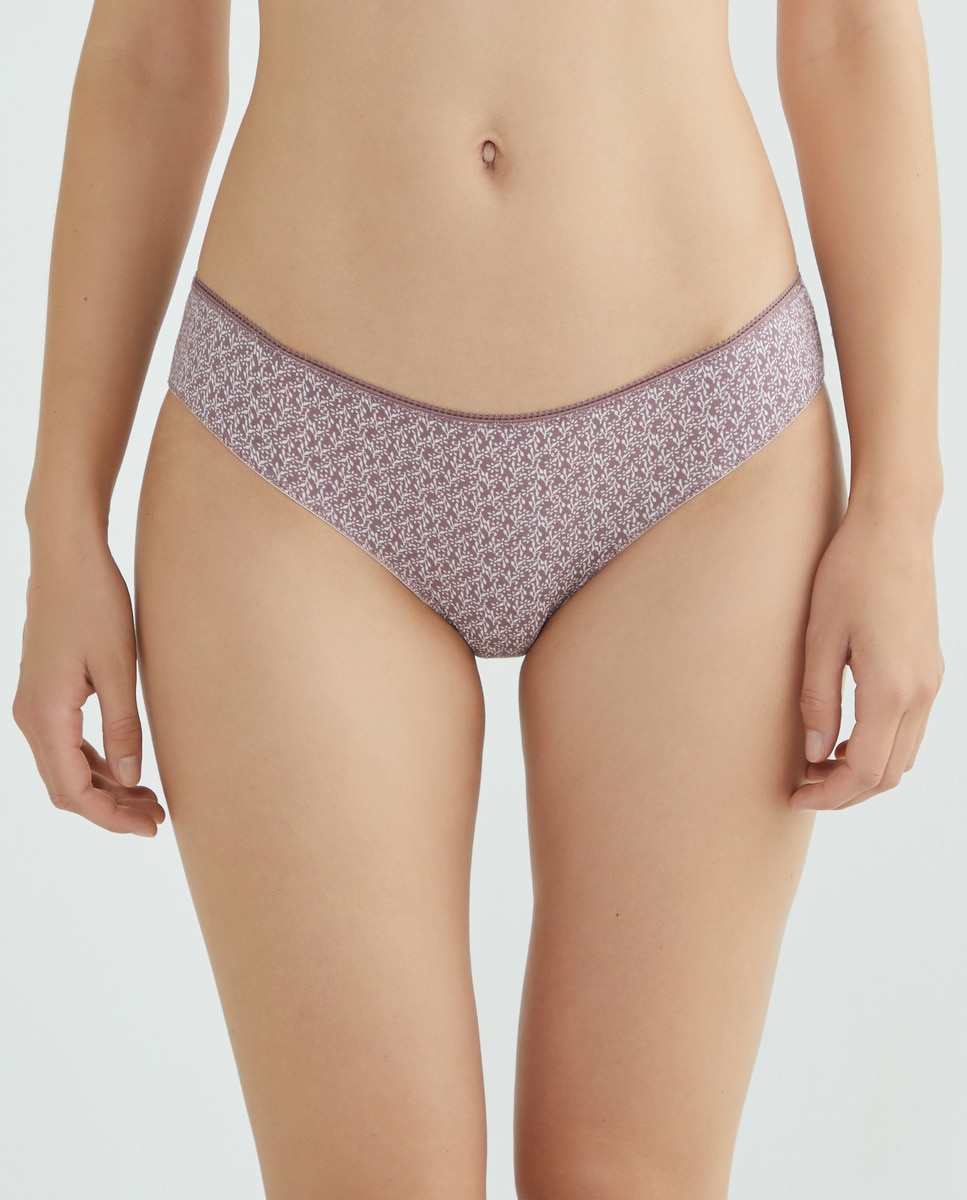 Pack 5 braga bikini algodón estampadas Lila-1