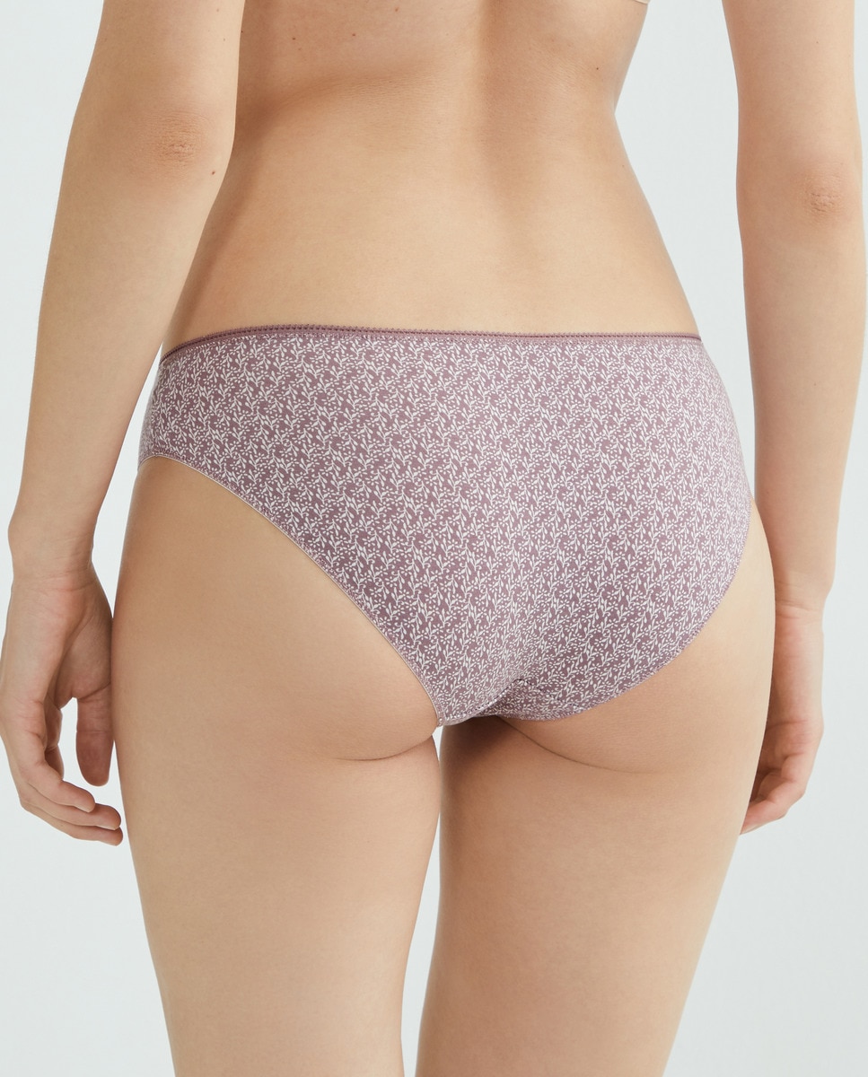 Pack 5 braga bikini algodón estampadas Lila-2