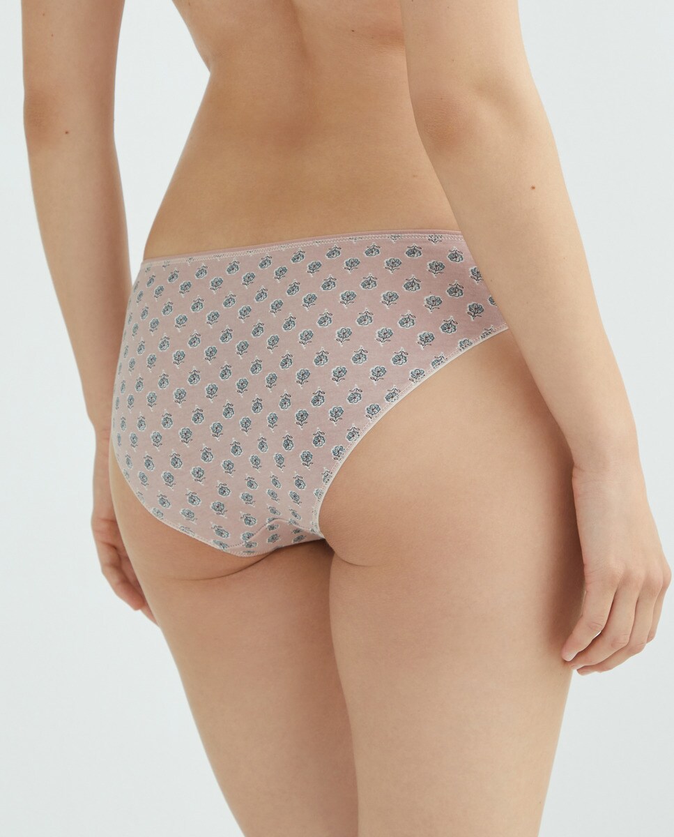 Pack 5 braga bikini algodón estampadas Verde Agua-2