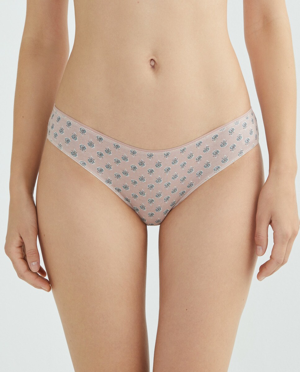 Pack 5 braga bikini algodón estampadas Verde Agua-1