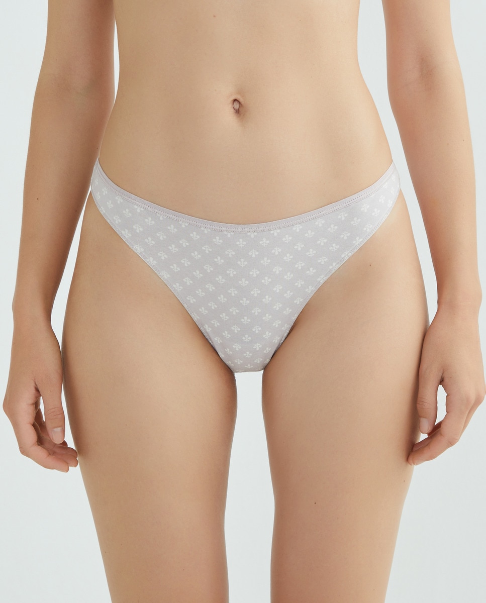 Pack 5 tangas algodón estampados Morado-1