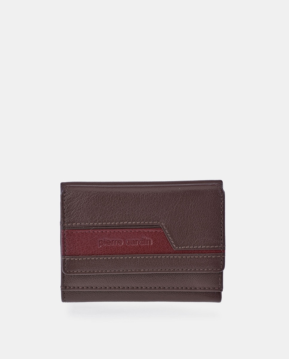 Imagem 0 de Porta-Moedas em Pele com Porta-Cartões - Preto/Azul