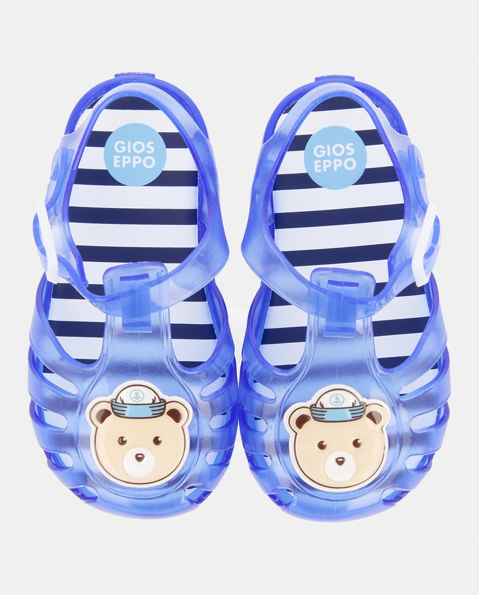 Sandálias de Bebé com Desenho de Urso Azul-3
