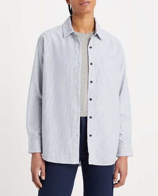 Imagen 0 de Camisa de mujer de manga larga tejido oxford