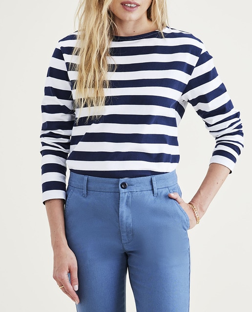 Imagen 0 de Camiseta de mujer de manga larga y cuello barco