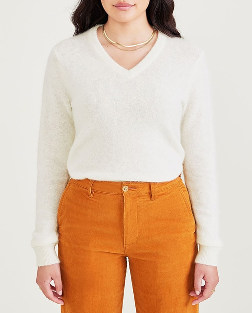 Imagen 0 de Jersey de mujer cuello pico con lana y alpaca