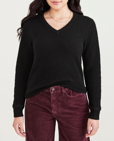 Jersey de mujer cuello pico con lana y alpaca — oferta en Primeriti