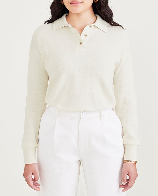 Imagen 0 de Jersey de mujer cuello polo de algodón