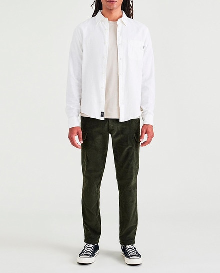 Pantalón Cargo de hombre, en fit Tapered, tejido de pana — oferta en Primeriti