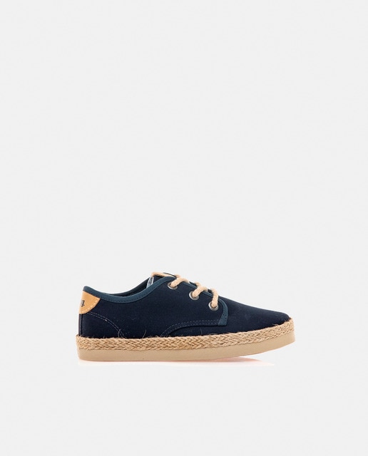 Imagen 0 de Zapatos de cordones de niño en textil con bandeleta de yute
