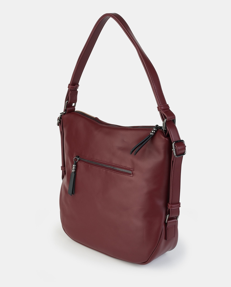 Mala-Mochila Tricolor PU - Tricolor/Preto Bordeaux-3