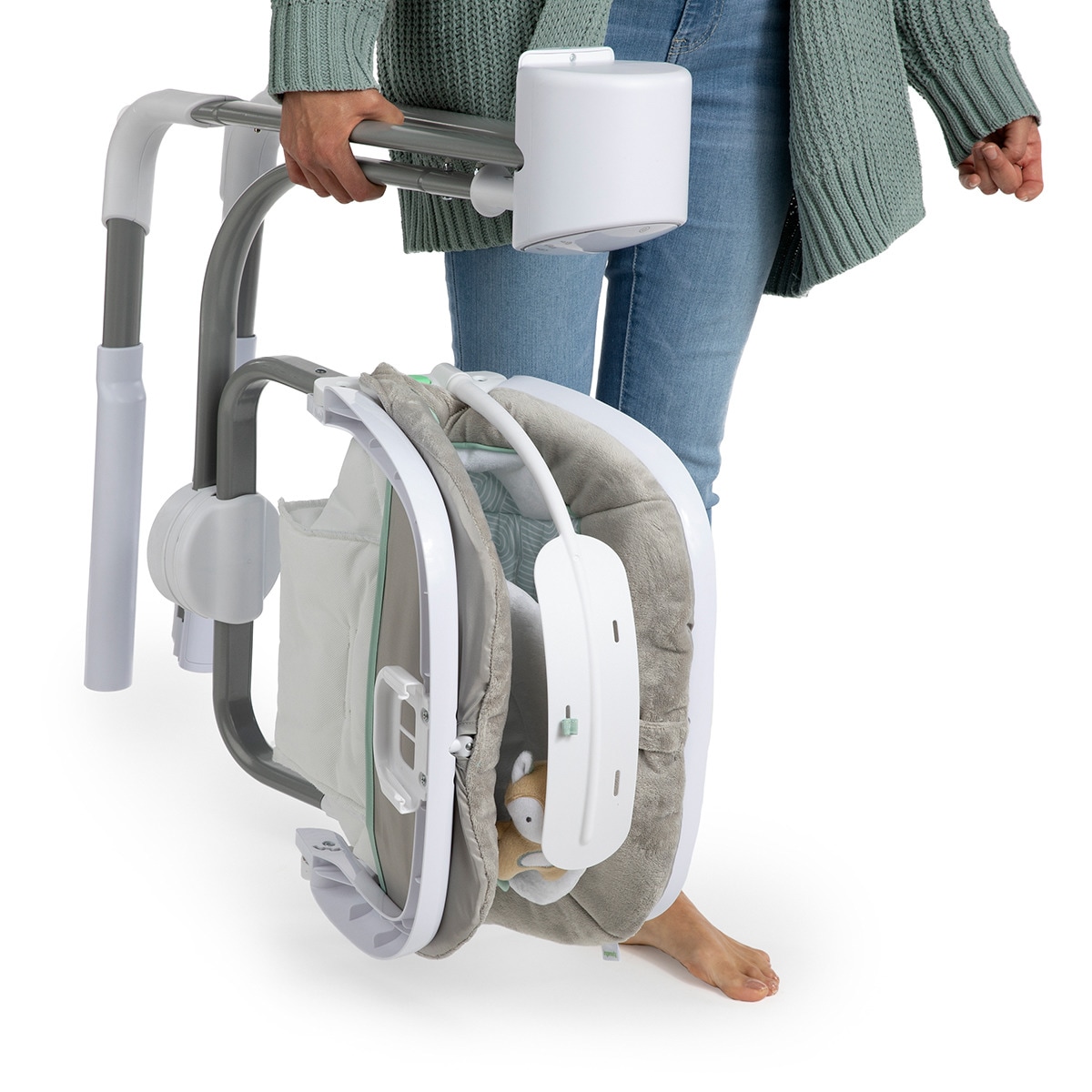Baloiço Portátil AnyWay Sway™ de Uso Duplo: Modelo Ray™ Cinzento-12