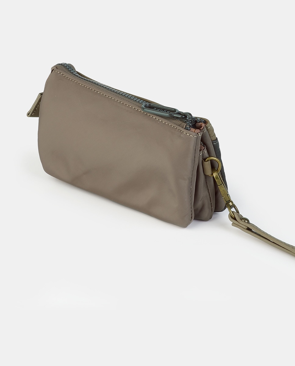 Mala Pouch de Nylon Castanho-claro-3