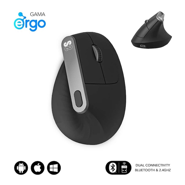 Imagem 0 de Rato Wireless Subblim Nature Vertical Ergo Dual - Preto