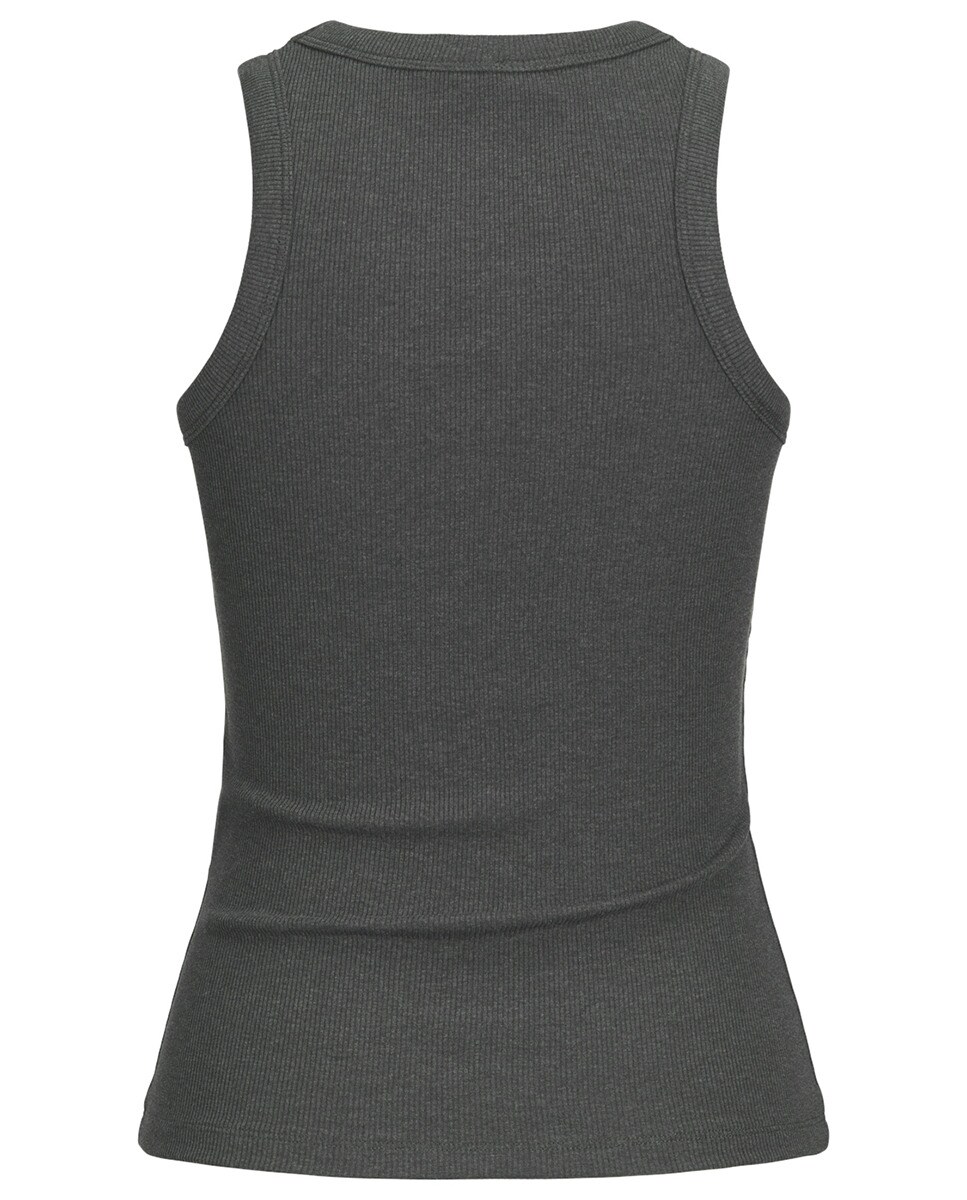 Top con cuello halter Raceline en jersey de rayón caqui
