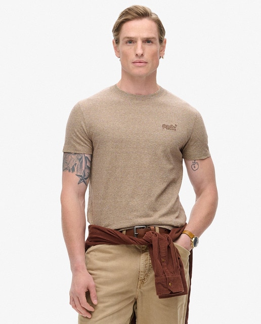 Imagen 0 de Camiseta de hombre de algodón orgánico bordada con el logotipo Vintage Logo