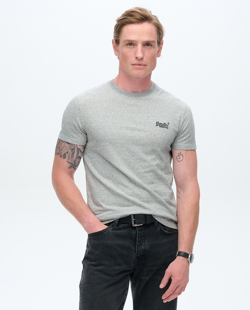 Imagen 0 de Camiseta de hombre de algodón orgánico bordada con el logotipo Vintage Logo