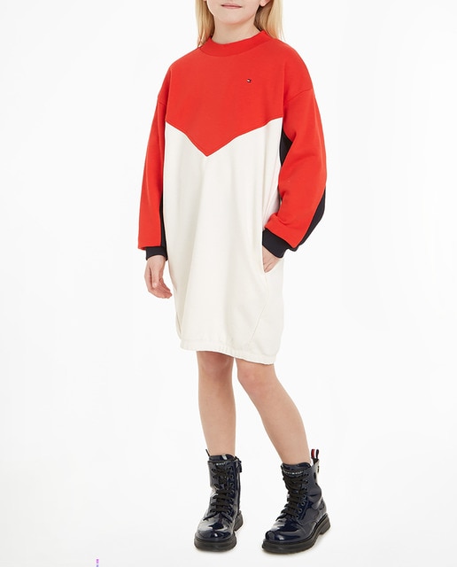 Imagen 0 de Vestido de niña de cuello redondo y manga larga