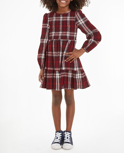 Imagen 0 de Vestido de niña de cuello redondo y manga larga