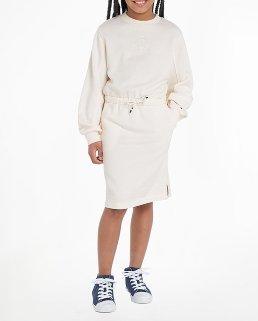 Imagen 0 de Vestido de niña de cuello redondo y manga larga