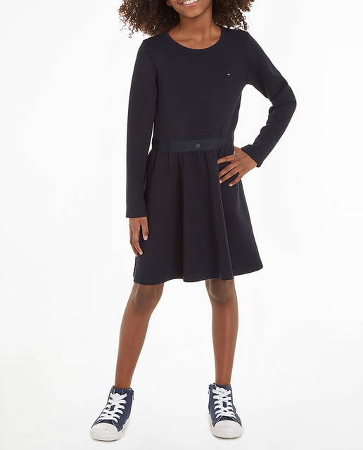 Imagen 0 de Vestido de niña de cuello redondo y manga larga